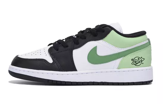 Кроссовки Air Jordan 1 Vintage Basketball Shoes Men Low-top Black/Green, черный
