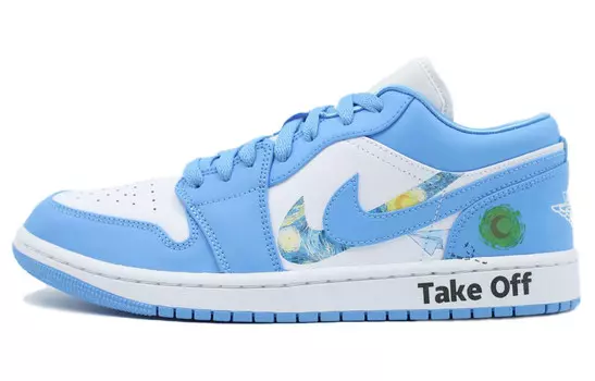Кроссовки Air Jordan 1 Vintage Basketball Shoes Unisex Low-top White, цвет Starry Sky
