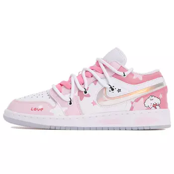 Кроссовки Air Jordan 1 Vintage Basketball Shoes Women's Low-top Pink/white, белый