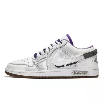 Кроссовки Air Jordan 1 Vintage Basketball Shoes Women's Low-top Grey/white, серый/белый