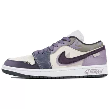 Кроссовки Air Jordan 1 Vintage Basketball Shoes Unisex Low-top White/purple, фиолетовый