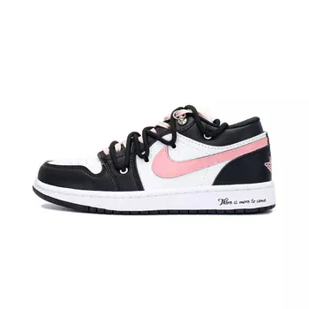 Кроссовки Air Jordan 1 Vintage Basketball Shoes Women's Low-top Black/Pink, черный/розовый