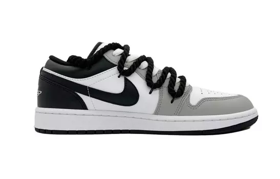 Кроссовки Air Jordan 1 Vintage Basketball Shoes Men Low-top Black/white/gray, серый/черный