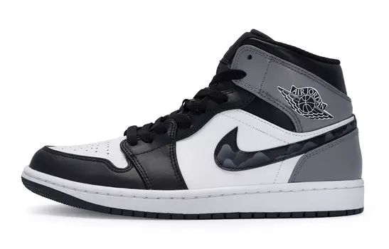 Кроссовки Air Jordan 1 Vintage Basketball Shoes Men Mid-top Gray, черный/белый/серый