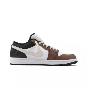 Кроссовки Air Jordan 1 Vintage Basketball Shoes Men Low-top White/black/brown, коричневый