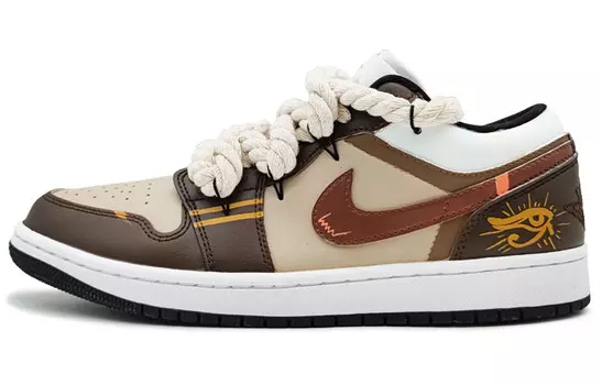 Кроссовки Air Jordan 1 Vintage Basketball Shoes Women's Low-top Beige/brown, коричневый