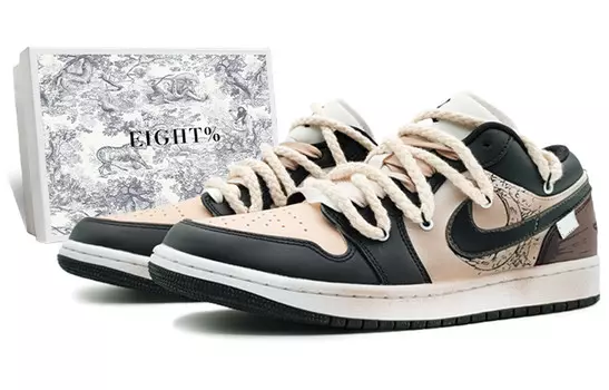 Кроссовки Air Jordan 1 Vintage Basketball Shoes Women's Low-top Beige/brown, коричневый