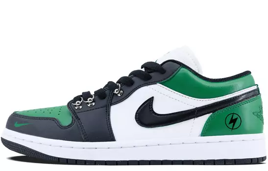 Кроссовки Air Jordan 1 Vintage Basketball Shoes Unisex Low-top Black/green, черный/зеленый