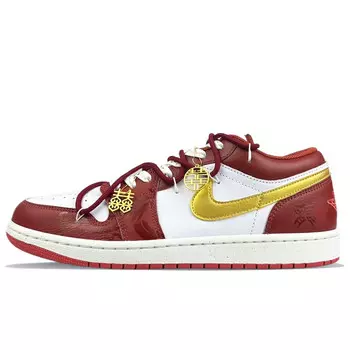 Кроссовки Air Jordan 1 Vintage Basketball Shoes Men Low-top White/red, красный