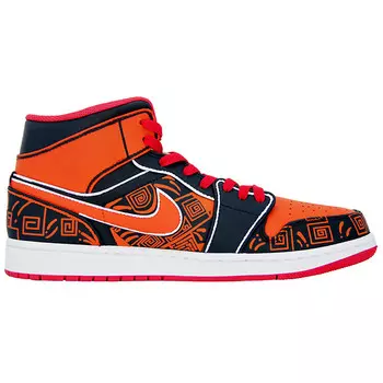 Кроссовки Air Jordan 1 Vintage Basketball Shoes Men Mid-top Orange/Black, черный