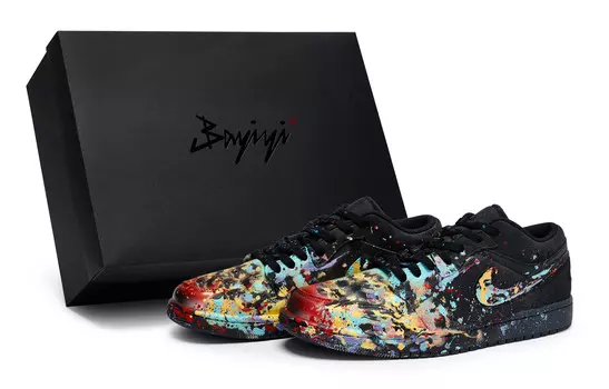 Кроссовки Air Jordan 1 Vintage Basketball Shoes Men Low-top Multicolor, черный/желтый