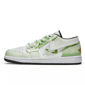 Кроссовки Air Jordan 1 Vintage Basketball Shoes Men Low-top White/green, зеленый
