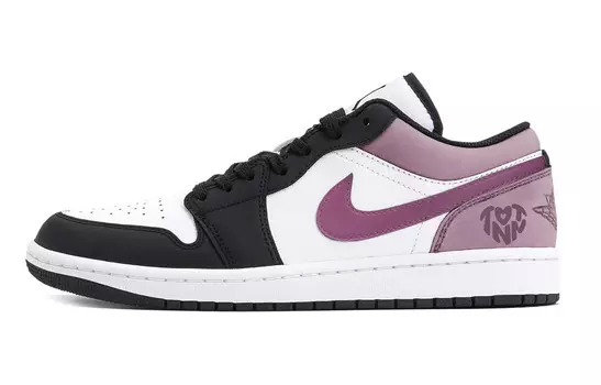 Кроссовки Air Jordan 1 Vintage Basketball Shoes Men Low-top Black/pink/white, розовый