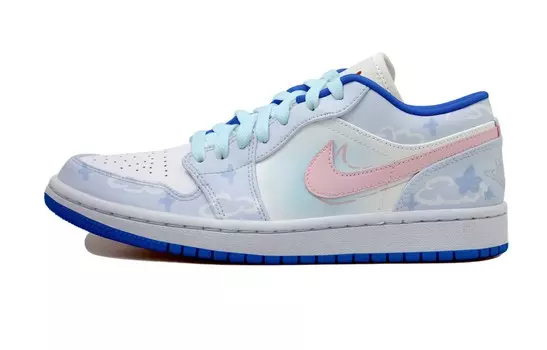Кроссовки Air Jordan 1 Vintage Basketball Shoes Women's Low-top Blue/pink, голубой