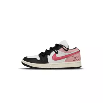 Кроссовки Air Jordan 1 Vintage Basketball Shoes Women's Low-top Black/white/pink, черный