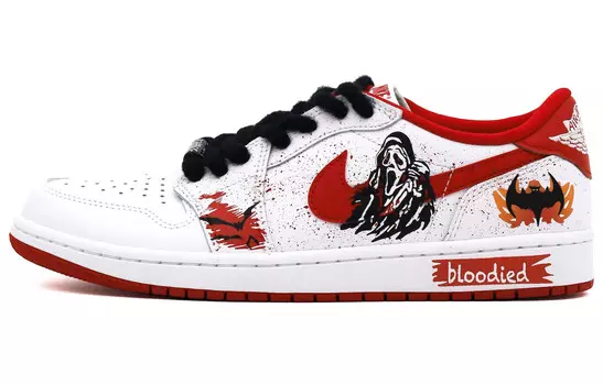 Кроссовки Air Jordan 1 Vintage Basketball Shoes Unisex Low-top White/Red, белый/красный