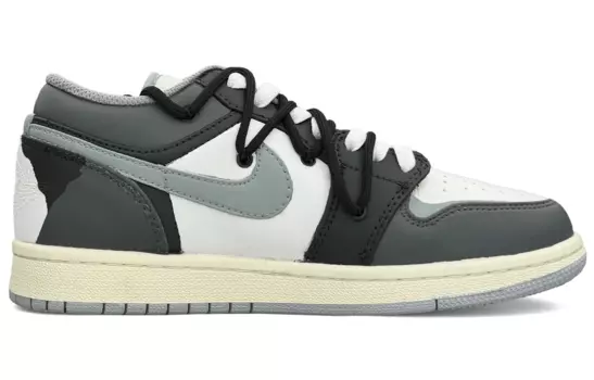 Кроссовки Air Jordan 1 Vintage Basketball Shoes Men Low-top White, серый