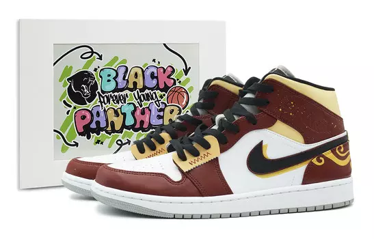 Кроссовки Air Jordan 1 Vintage Basketball Shoes Men Mid-top Red/white/gold, цвет Burgundy