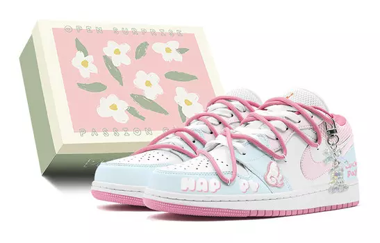 Кроссовки Air Jordan 1 Vintage Basketball Shoes Women's Low-top Pink, розовый