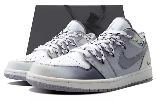Кроссовки Air Jordan 1 Vintage Basketball Shoes Men Low-Top White