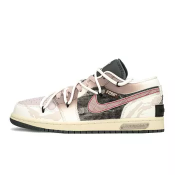 Кроссовки Air Jordan 1 Vintage Basketball Shoes Women's Low-top Beige/Pink, розовый