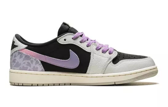 Кроссовки Air Jordan 1 Vintage Basketball Shoes Men Low-top Purple/black/gray, черный