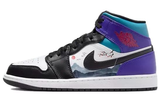 Кроссовки Air Jordan 1 Vintage Basketball Shoes Men High-top Black/white, черный