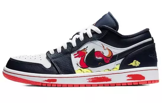 Кроссовки Air JORDAN 1 Vintage Basketball Shoes Men Low-Top Blue White