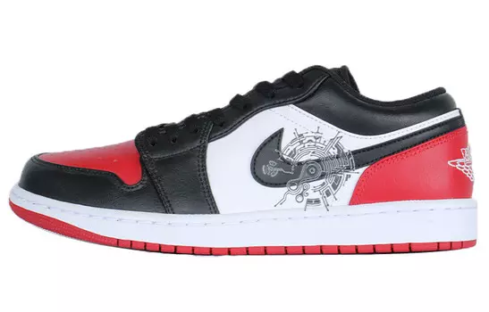 Кроссовки Air Jordan 1 Vintage Basketball Shoes Men Low-top Black/Red, красный