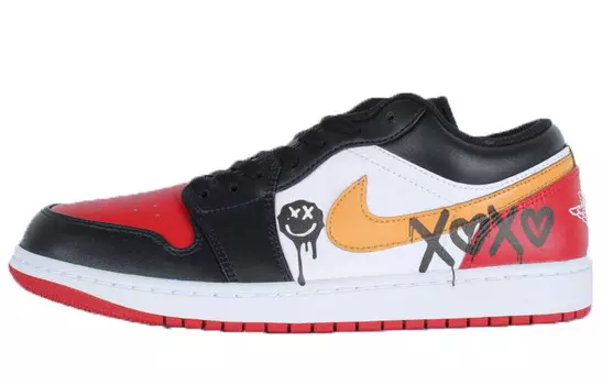 Кроссовки Air Jordan 1 Vintage Basketball Shoes Men Low-top Black/Red, красный