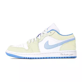 Кроссовки Air Jordan 1 Vintage Basketball Shoes Women's Low-top Powder, голубой