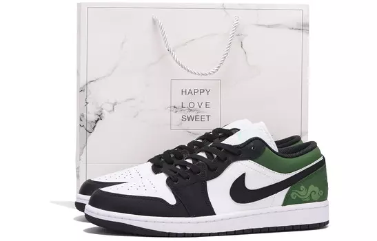Кроссовки Air Jordan 1 Vintage Basketball Shoes Men Low-top Green, цвет Jasper