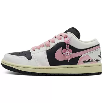 Кроссовки Air Jordan 1 Vintage Basketball Shoes Women's Low-top Pink, черный