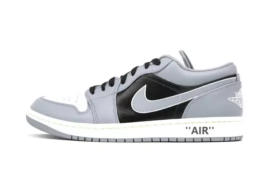 Кроссовки Air Jordan 1 Vintage Basketball Shoes Men Low-top Grey/white/black, серый/белый/черный