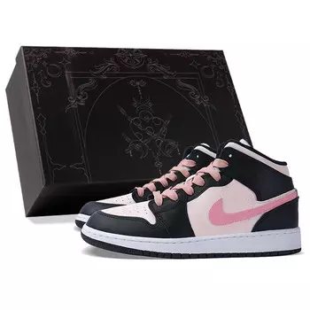 Кроссовки Air Jordan 1 Vintage Basketball Shoes Women's High-top Black/powder, черный/розовый