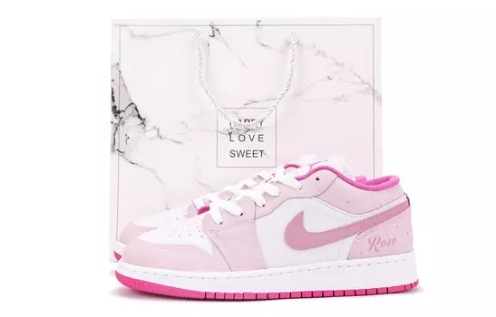 Кроссовки Air Jordan 1 Vintage Basketball Shoes Women's Low-Top Pink