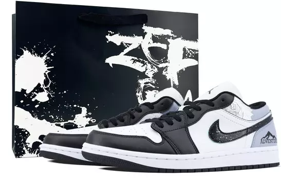 Кроссовки Air Jordan 1 Vintage Basketball Shoes Men Low-top Black/grey, цвет Haze Gray