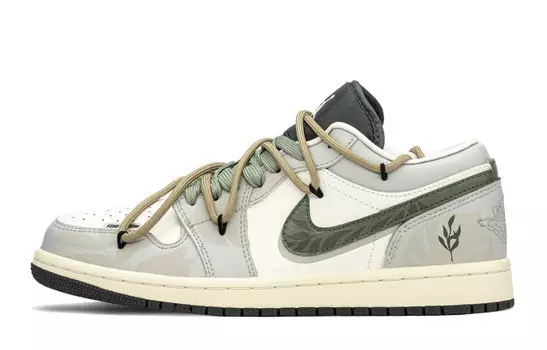 Кроссовки Air Jordan 1 Vintage Basketball Shoes Women's Low-top Green, зеленый