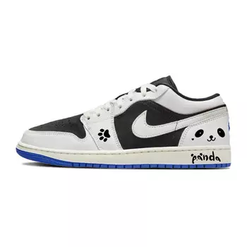 Кроссовки Air Jordan 1 Vintage Basketball Shoes Men Low-top White, черный/белый