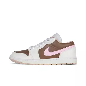Кроссовки Air Jordan 1 Vintage Basketball Shoes Unisex Low-top Off-white/brown/pink, розовый
