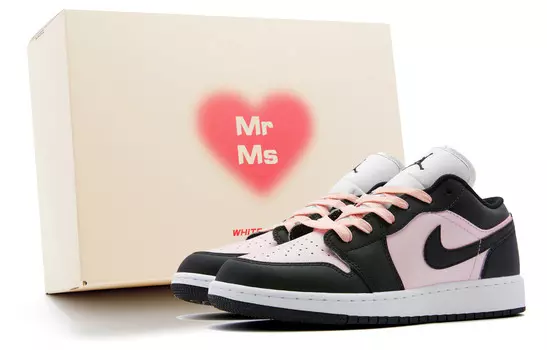 Кроссовки Air Jordan 1 Vintage Basketball Shoes Women's Low-top Black/pink, цвет Customized