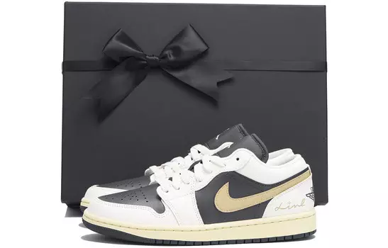 Кроссовки Air Jordan 1 Vintage Basketball Shoes Women's Low-top Black/white/beige, цвет Coffee
