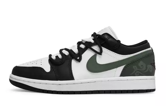 Кроссовки Air Jordan 1 Vintage Basketball Shoes Women's Low-top Green/white/black, зеленый