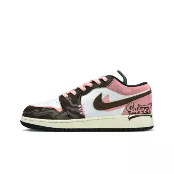 Кроссовки Air Jordan 1 Vintage Basketball Shoes Men Low-top Pink/Brown, цвет Peach