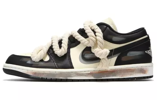 Кроссовки Air Jordan 1 Vintage Basketball Shoes Women's Low-top Black/White, черный