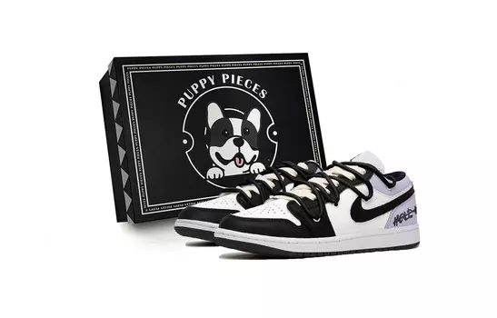 Кроссовки Air Jordan 1 Vintage Basketball Shoes Men Low-top White/Bright Concord/True Red/Black, красный