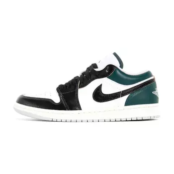 Кроссовки Air Jordan 1 Vintage Basketball Shoes Men Low-top White/Green/Black, белый