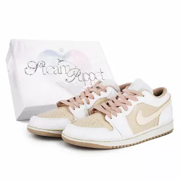 Кроссовки Air Jordan 1 Vintage Basketball Shoes Unisex Low-top Jasmine White Grapefruit, белый