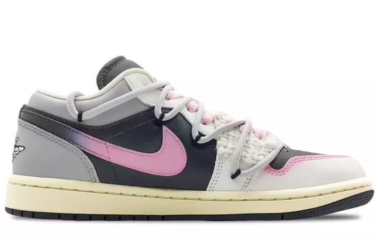 Кроссовки Air Jordan 1 Vintage Basketball Shoes Women's Low-top Pink/white, черный