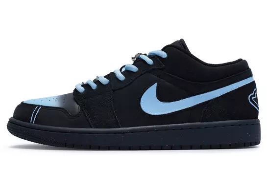 Кроссовки Air Jordan 1 Vintage Basketball Shoes Men Low-top Blue, черный/синий